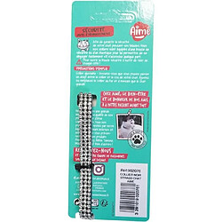 Acheter Collier pour chat - AIME - Ajustable 18-28 cm - Nylon avec grelot en argent - Noir strass