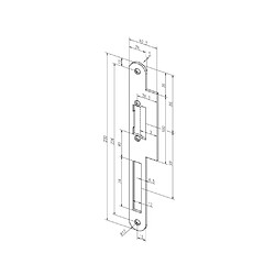 Effeff 67B HZ Têtière longue inox 250 x 40,3 x 3 mm pour porte bois