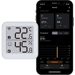 Konyks Termo 2 Thermomètre hygromètre Wi-Fi blanc grand écran LCD