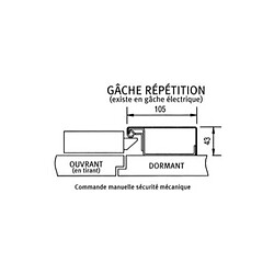 Heracles NP8468S0014 Gâche à répétition pour serrure carénée gauche marron 2,5 m