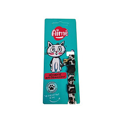 Aime AIM3281019020709 Collier Savane Chat fleurs multicolores grelot