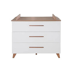 7-67987-Roba Commode à langer 3 tiroirs Chêne foncé/Blanc
