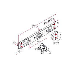 Tirard Serrure cylindre rond 2 points - Blanc