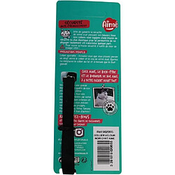 Acheter Collier pour chat - AIME - Velours Noir - Nylon, motifs rouges/blancs, grelot argenté