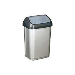 Aluminium Et Plastique Ps25 Poubelle 25 L couvercle basculant rectangulaire gris clair/gris foncé