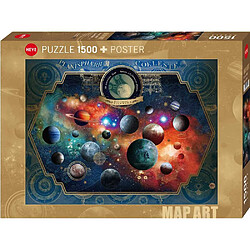 Heye Puzzle adulte Map Art Space World - 1500 pièces
