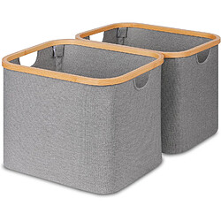 Vendos85 Lot de 2 paniers à linge - Gris