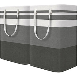 Vendos85 Lot de 2 paniers à linge - Gris