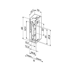 Effeff Gâche électrique encastrable - Argent