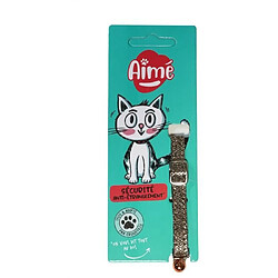 Collier pour chat - AIME - Bling Bling pailleté - Nylon rouge, grelot argenté Collier pour chat AIME Bling Bling pailleté en nylon rouge avec grelot argenté, réglable 18–28 cm