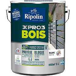 Peinture pour bois XPRO3 - Blanc Caliber - Satiné - Ripolin - 5 L
