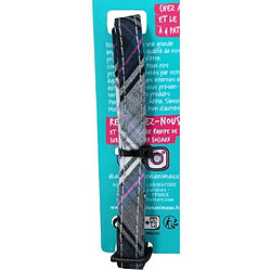 Acheter Collier pour chat - AIME - Tartan rose - Jean bleu, fleur caramel, grelot doré