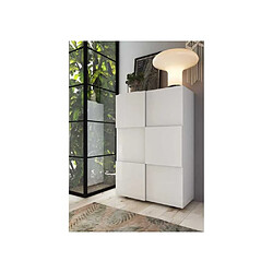 Anonymes MILANO Meuble de rangement 2 portes blanc laqué 78x33x113 cm