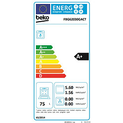 Beko FBG62030GACT Cuisinière gaz 60×60 cm 4 feux 75 L anthracite pas cher