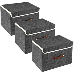 Vendos85 Boîtes de rangement pliables - Noir