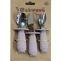 Babireva Set de 3 couverts en inox enfant avec colerette de protection