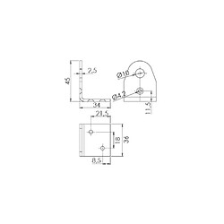 Jardinier Massard J529536 Moraillon coudé porte-cadenas 45x36 mm acier zingué