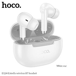 Ecouteurs Bluetooth sans fil EQ24 Blanc avec une autonomie de 7H Hoco