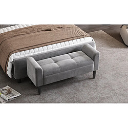 Acheter modfu Banc d’appoint gris 116 x 44 x 56 cm, velours, accoudoirs