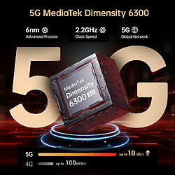 FOSSiBOT F112 Pro 5G Smartphone 24Go+256Go 7150mAh Android 14 Téléphone Portable 120Hz - Noir