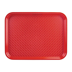 Plateau Fast Food en Plastique Rouge 345x265mm - Kristallon