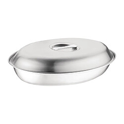 Plat à légumes ovale en inox 180 x 252 x 42 mm - Olympia