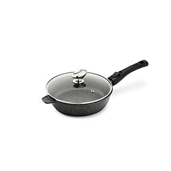 Sauteuse PREMIUM Fonte d'Aluminium Manche Amovible avec Couvercle en Verre - Pradel