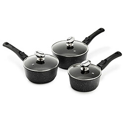 Lot 3 Casserole PREMIUM 16 / 18 / 20 CM Fonte d'Aluminium Manche Amovible - Pradel