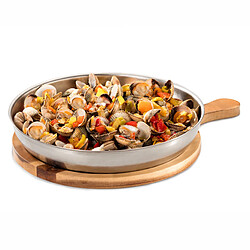 Planche de Présentation Ronde Inox et Bois Ø 20 à 26 cm - Pujadas