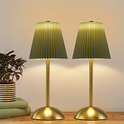 Nettlife Lampe de Table Sans Fil Lot de 2 - Lampe Chevet LED Tactile Dimmable, USB Rechargeable, Abat-jour Tissu, Design Moderne pour Chambre