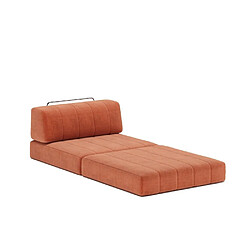 Inside 75 Fauteuil lit COZYPAD couchage 104x208x20cm tissu esina rust orange