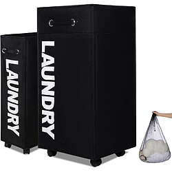 Vendos85 Panier à linge - Noir