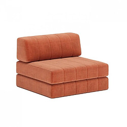 Inside 75 Fauteuil lit COZYPAD couchage 104x208x20cm tissu esina rust orange