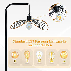 Nettlife Lampadaire Arc Vintage Noir - Lampe sur Pied Métal E27 Industriel Interrupteur à Pied, pour Salon Bureau (Sans Ampoule)
