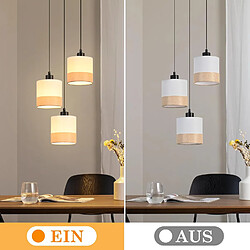 Nettlife Suspension vintage 3 lampes - Blanc pas cher