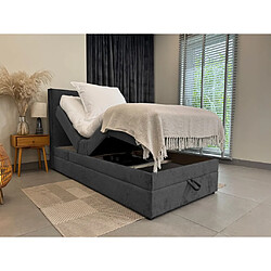 TRADA Lit adulte 120x200 SORRENTO - ensemble relaxation électrique gris foncé