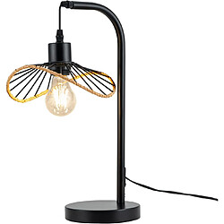 Nettlife Lampe de bureau vintage, lampe de chevet, Lampe à poser, E27 avec câble, lampe de bureau rétro, en métal pour salon, noire (Sans ampoule)
