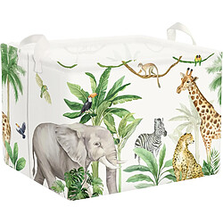 Vendos85 Panier de rangement girafe - Multicolore Panier de rangement - motif girafe - polyester - rectangulaire - style ethnique