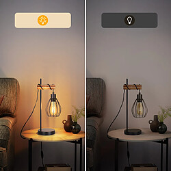 Acheter Nettlife Lampe de table bois et métal - Noir
