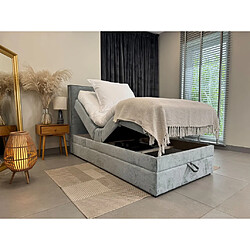 TRADA Lit adulte 120x200 SORRENTO - ensemble relaxation électrique gris clair