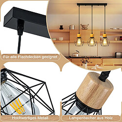 Nettlife Suspension 3 lumières E27 - Noir pas cher