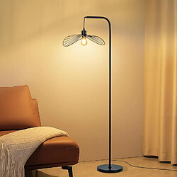 Nettlife Lampadaire Arc Vintage Noir - Lampe sur Pied Métal E27 Industriel Interrupteur à Pied, pour Salon Bureau (Sans Ampoule)