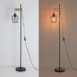 Nettlife lampadaire de salon bois - Noir pas cher