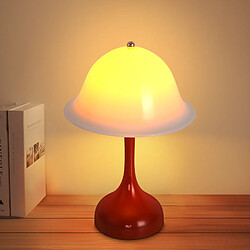 Nettlife Lampe Table Sans Fil LED - Lampe Chevet Tactile, Rouge Forme Chapeau, USB Rechargeable, Veilleuse Salon Chambre