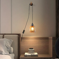 Avis NETTLIFE Lampe suspendue vintage 1 flamme : lampe suspendue en verre doré avec prise et interrupteur lampe suspendue E14