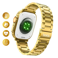Hoco Hoko Montre Connectée Bluetooth 5.3 Étanche IP67 avec Grand Écran et Suivi Santé Dorée pas cher