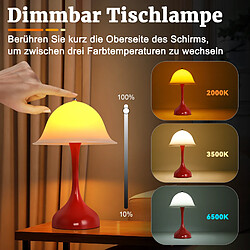 Nettlife Lampe tactile rouge forme chapeau, rechargeable USB, veilleuse LED salon/chambre