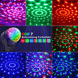 NETTLIFE boule disco led disco light party light - boule disco music control avec usb disco light ball music avec câble fête à la maison 7 rgb