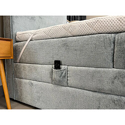 TRADA Lit adulte 80x200 SORRENTO - ensemble relaxation électrique gris clair