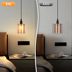 Acheter NETTLIFE Lampe suspendue vintage 1 flamme : lampe suspendue en verre doré avec prise et interrupteur lampe suspendue E14